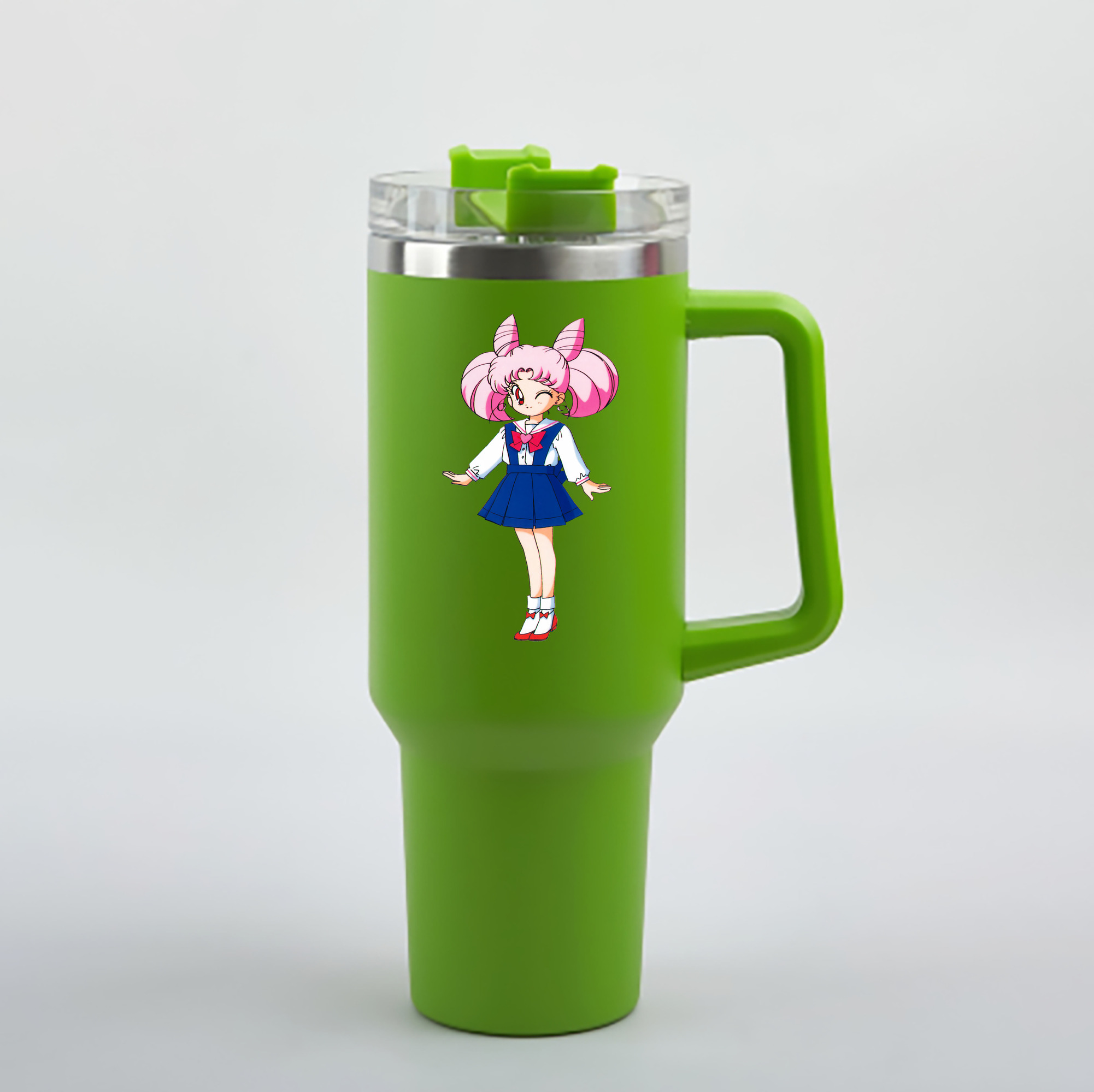（画像用） 美少女戦士セーラームーン ちびうさ Sailor Moon Chibiusa Tsukino Usagi Small Lady Serenity 1200mL車用タンブラー - クリスタルステッカー（プラスチックストロー付き）